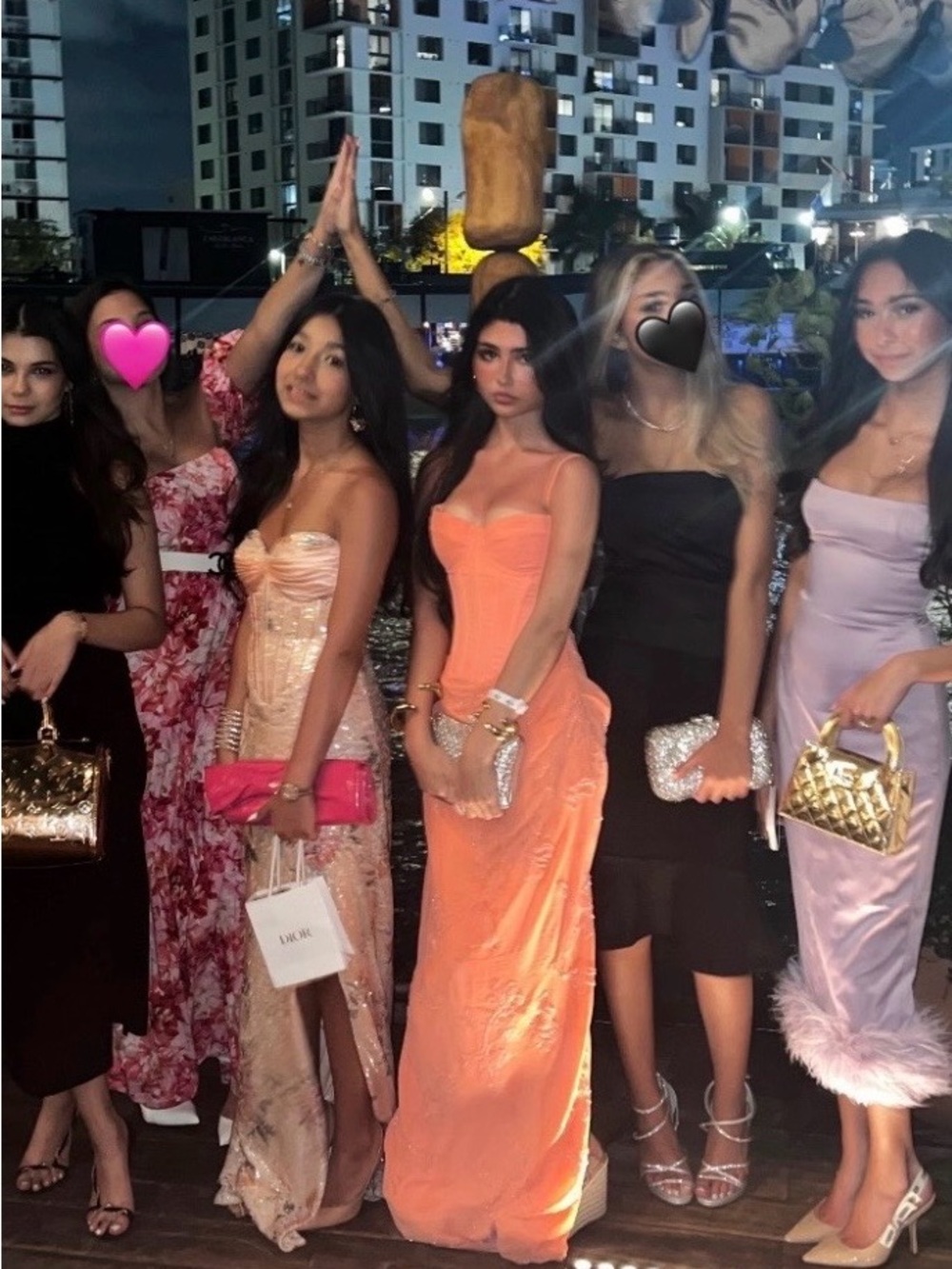 House of CB Strapless Coral-Orange Evening Gown